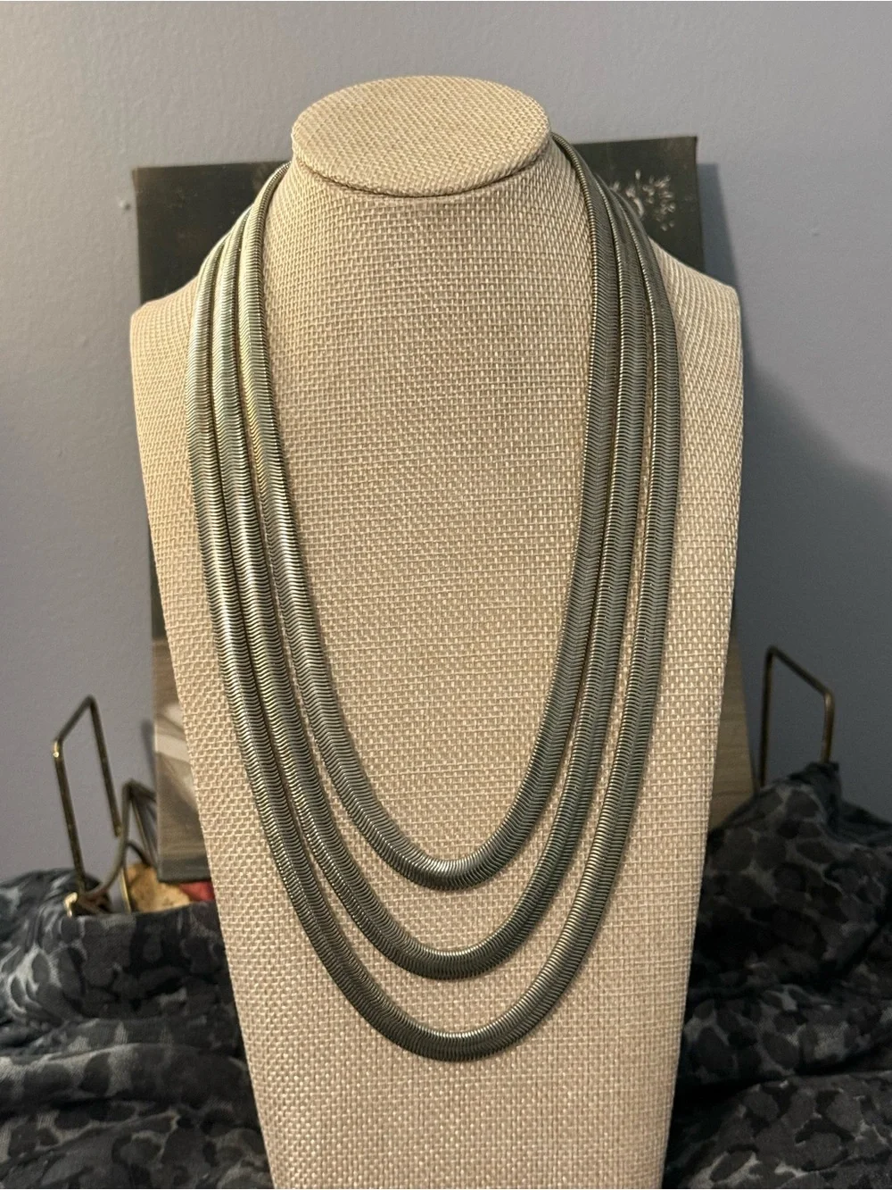 Multi-Strand Grey Statement Necklace